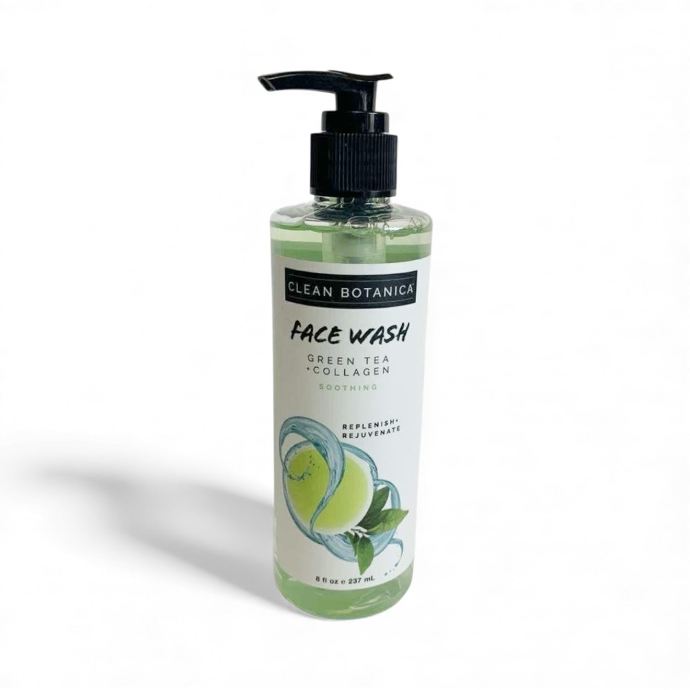 Clean Botanica Collagen Face Wash Soothing Smoothing Green Tea NEW 8oz